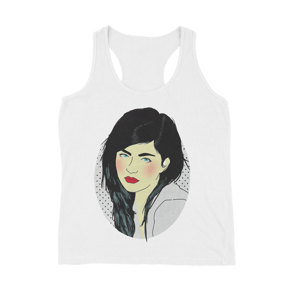 Women's White Portrait Tank Top